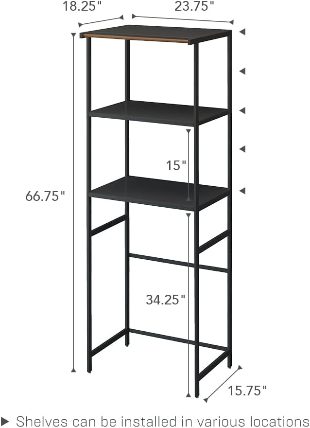 YAMAZAKI Home Tower Kitchen Appliance Storage Rack Metal Shelving Unit - Standing Organizer Heavy Duty Shelves - 67-Inch (Fridge), 67' - Steel