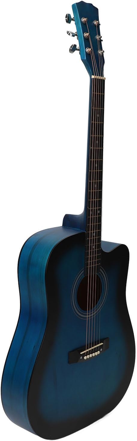 Acoustic Guitar Kit, 41 Inch Guitar Set for Beginners with Picks Capo Spare Strings Strap Bag Basswood Matte Finish Portable