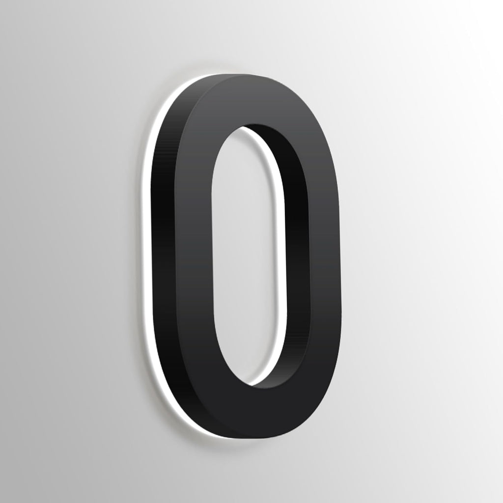 Backlit LED Illuminated House Numbers,Matte Black, Modern Address Signs Lighted Plaque For Outdoor Indoor, Weatherproof And Corrosion Resistant, Day & Night,16 Inch,O