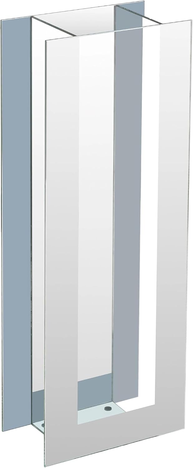 Large Floor Vase, 23.74' Tall Mirrored Vase Glass for Floor Silver Rectangular Decorative Vases Modern for Luxury Living Room Hallway Corner Decor
