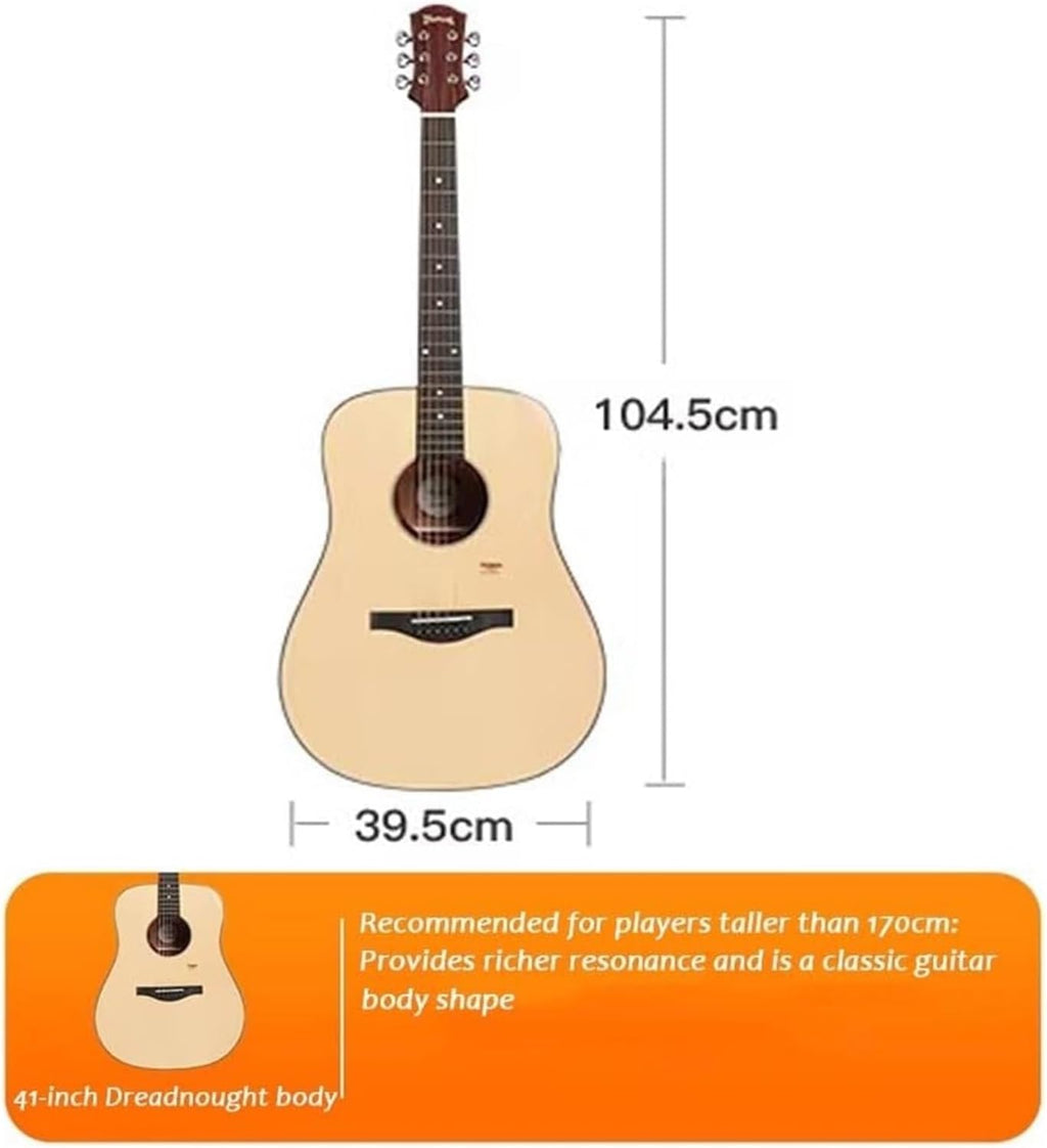 MXL&LJB 41' Acoustic Guitar for Beginner, Spruce Top Classical with Gig Bag and Other Accessories Lightweight Body Suitable for Adult Teen(Natural)