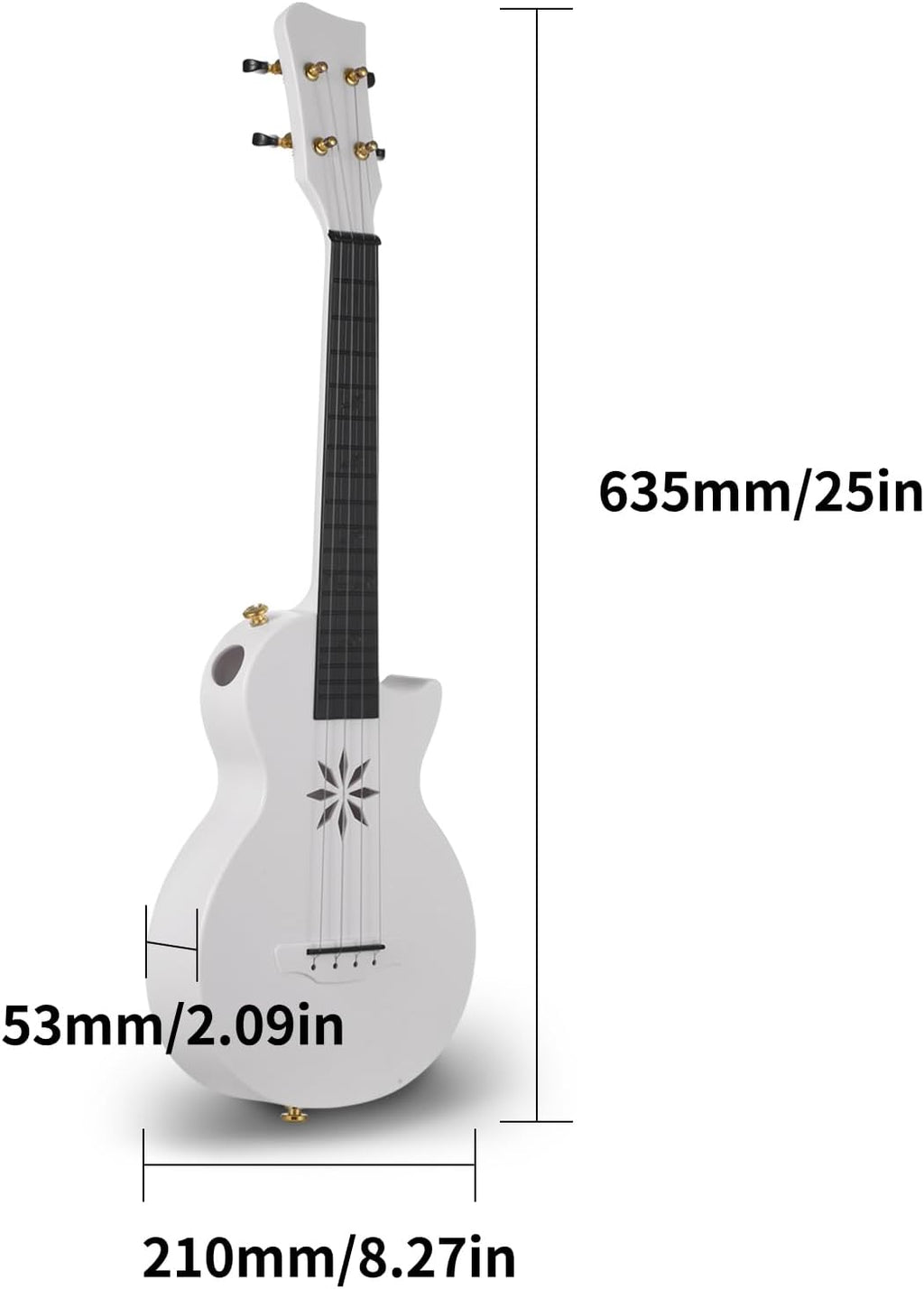 Tenor Ukulele Case, Lightweight and stable carbon fibre material Ukulele Case Ukulele with tail nails for 24 inch ukulele or small guitar (White)
