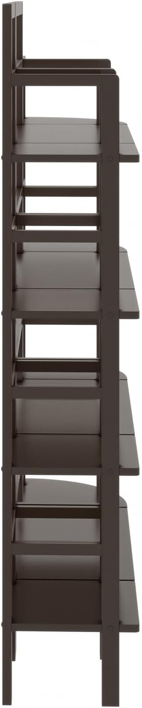 HomeStock Victorian Baker Rack Set - 3-Piece Solid Wood Kitchen Shelf Unit - Coffee Finish, 58' Tall