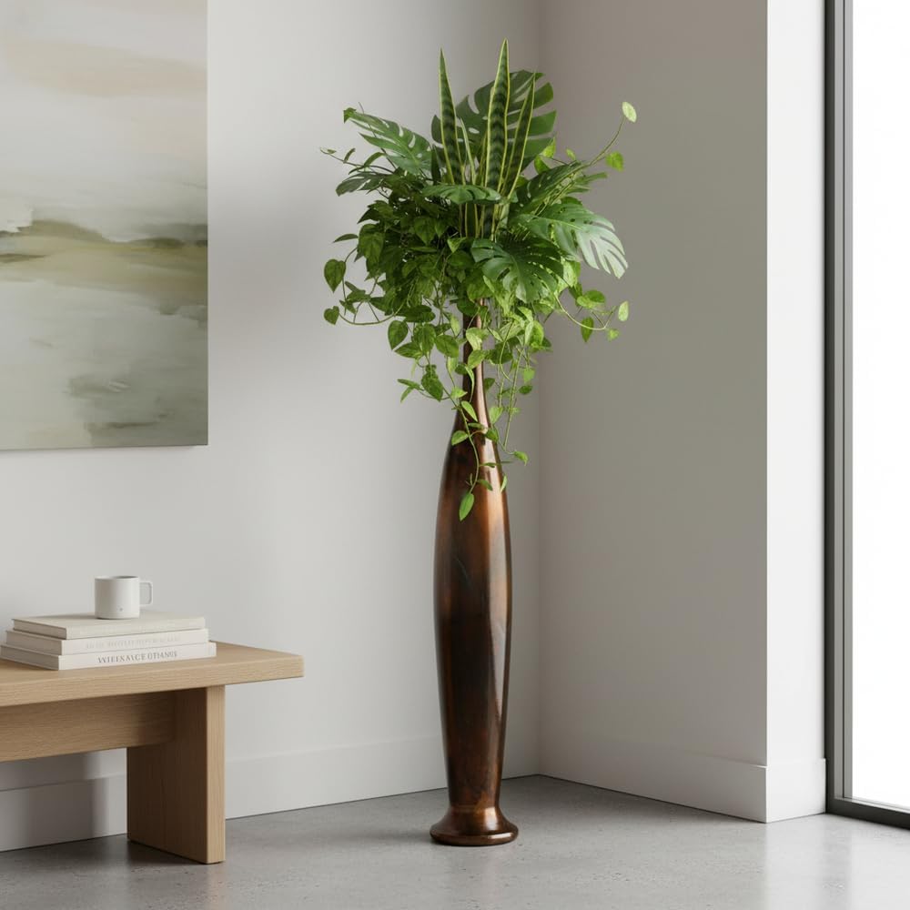 Modern Day Accents 3752 Botella Deco Rainbow Bronze Bottle, Tall Floor Sculpture for Home Decor, Decorative Metal Accent for Living Room, Bedroom, or Entryway, Modern Rustic Design, 50' H
