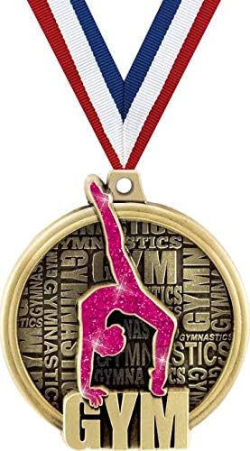 Crown Awards Gymnastics Medals - 2' Kudos Pink Gymnast Award Medals Gold