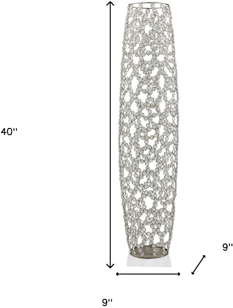 Modern Day Accents 5739 Ola De Cristal X-Large Floor Vase, Barrel for Flowers, Corner Decor, Decorative Floor Vase for Home Decor, Office Decor, 40' H