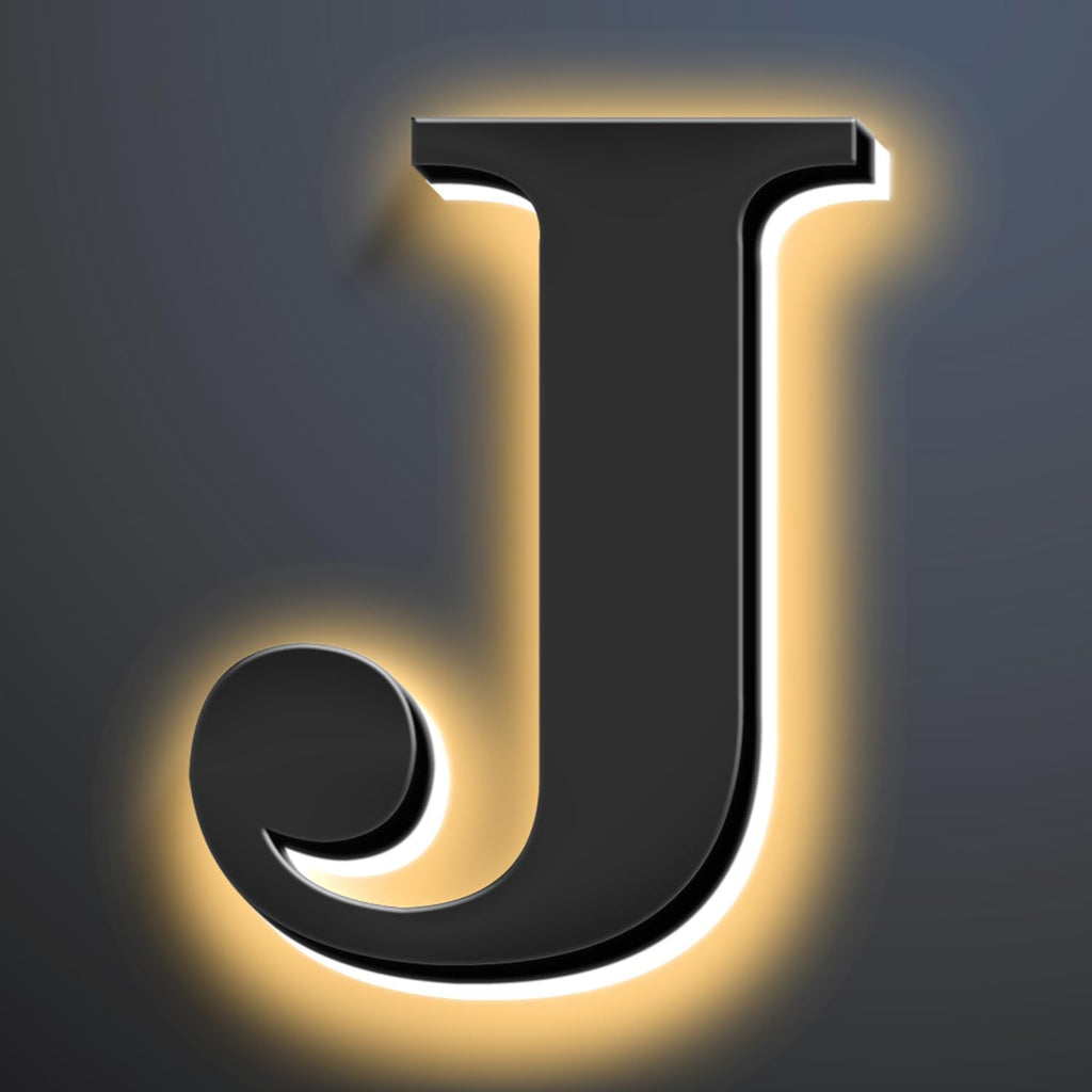 Backlit Illuminated LED House Numbers Upgrade Your Address Signs 16 Inch, Large Modern Light Up Address Numbers Signs, Stainlesss Steels Home Address Signs,J