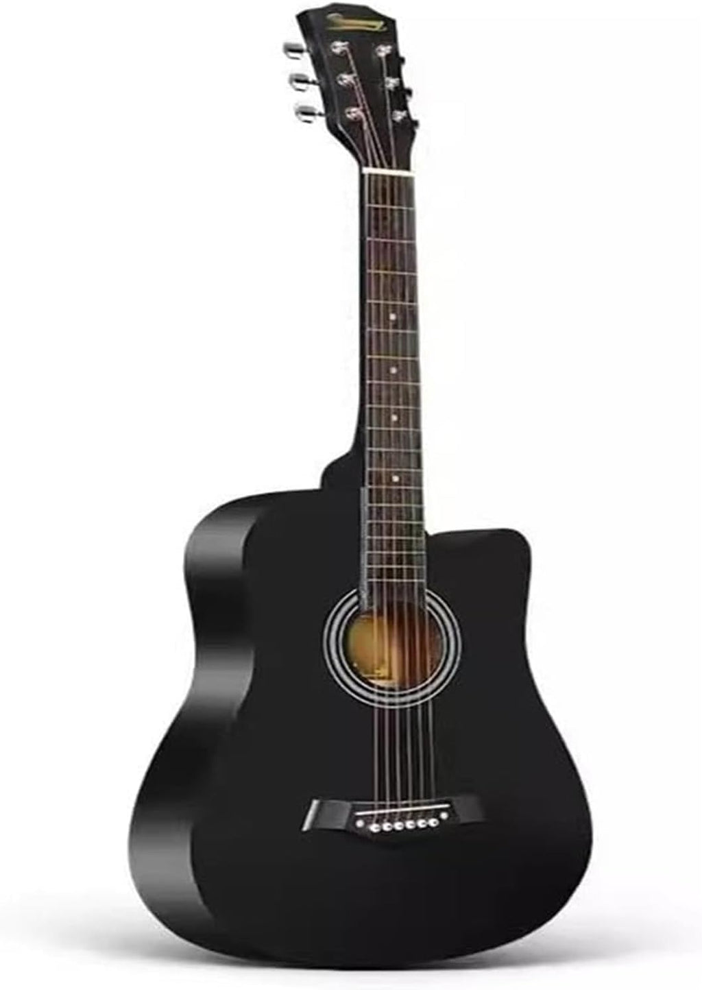 MXL&LJB Acoustic Guitar Kits for Beginners Adults, Cutaway Acustica Guitarra Bundle Kit Wooden Bowl Starter Set Package(Black,41 inches)