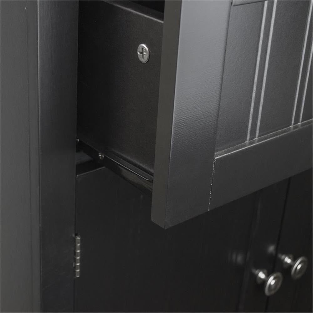 American Furniture Classics OS Home and Office Coffee Maker Utility Cabinet in Black Kitchen Microwave cart