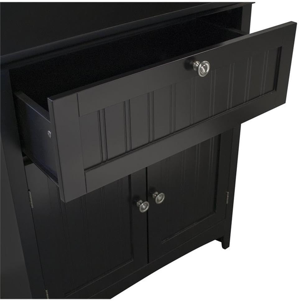 American Furniture Classics OS Home and Office Coffee Maker Utility Cabinet in Black Kitchen Microwave cart