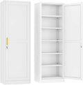 Ckzbx Metal Locker Tall Narrow Storage Cabinet, 67' H Locking Tool File Cabinets Snack Locker Organizer for School Classroom,Bedroom,Gym Home Office,Entryway and Hallway (20' W 1Door White)