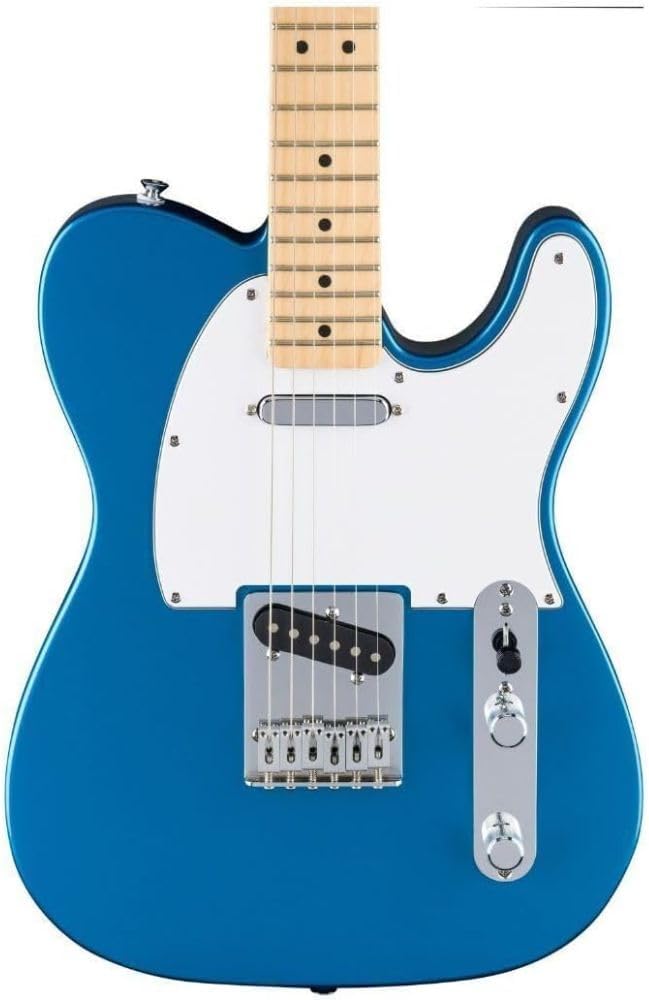 Fender Standard Telecaster Electric Guitar - Aqua Marine Metallic Bundle with Fender Classic Guitar Picks 12-Pack, 10ft Series Instrument Cable Black, Logo Guitar Strap 2in Black with White