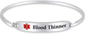 AFFY Customizable Engraving Medical Alert ID Bracelet Men Women Personalized 925 Sterling Silver Bangle Beacelet 7.5 Inch