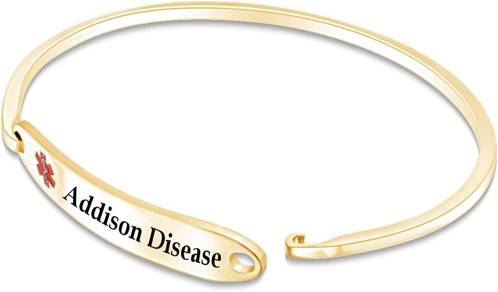 AFFY Customizable Engraving Medical Alert ID Bracelet Men Women Personalized 925 Sterling Silver Bangle Beacelet 7.5 Inch