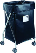 R&B Wire Products Wide Collapsible Hamper with Black Vinyl Bag, 6 Bushel Capacity