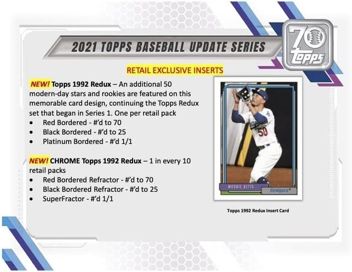 2021 Topps Update Baseball Hobby Box(24 Packs/14 Cards,1 Silver Pk, Auto or Mem)