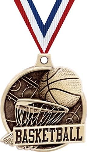 1.5' Basketball Medal - Gold Basketball Challenger Award Medals Prime