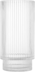 Serene Spaces Living Ribbed Pedestal Glass Votive Holder, Table Centerpiece, Home, Office, Wedding, Birthday, Holiday & Special Events Decor, 6.2' Diameter & 11.2' Tall