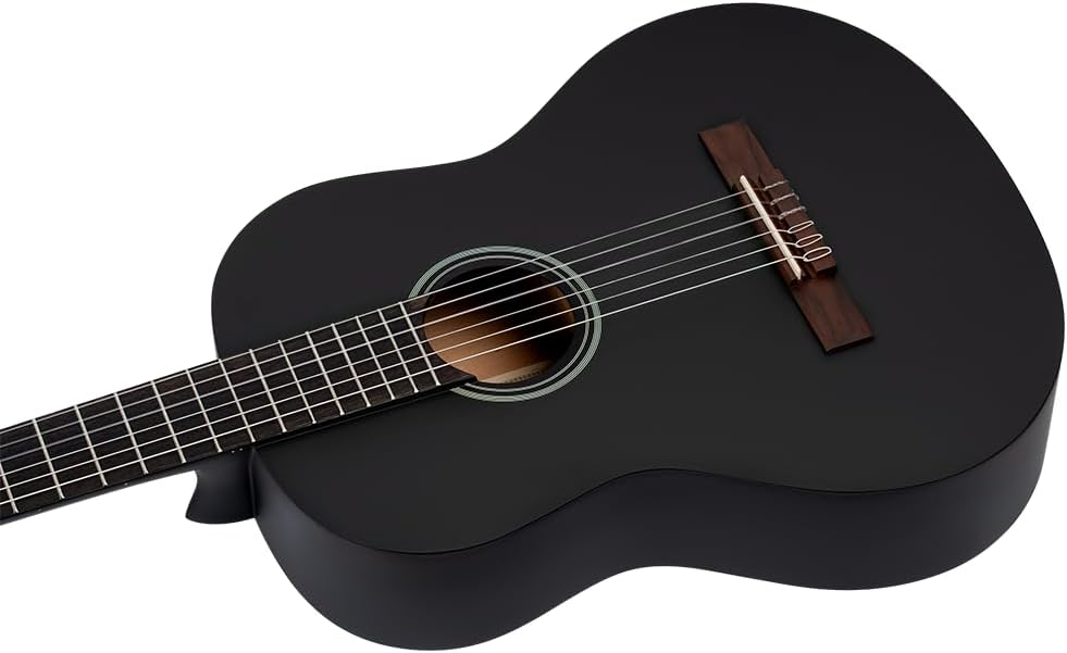 Ortega Student Series Full Size 6-String Nylon Classical Guitar, Matte Black (RST5MBK)