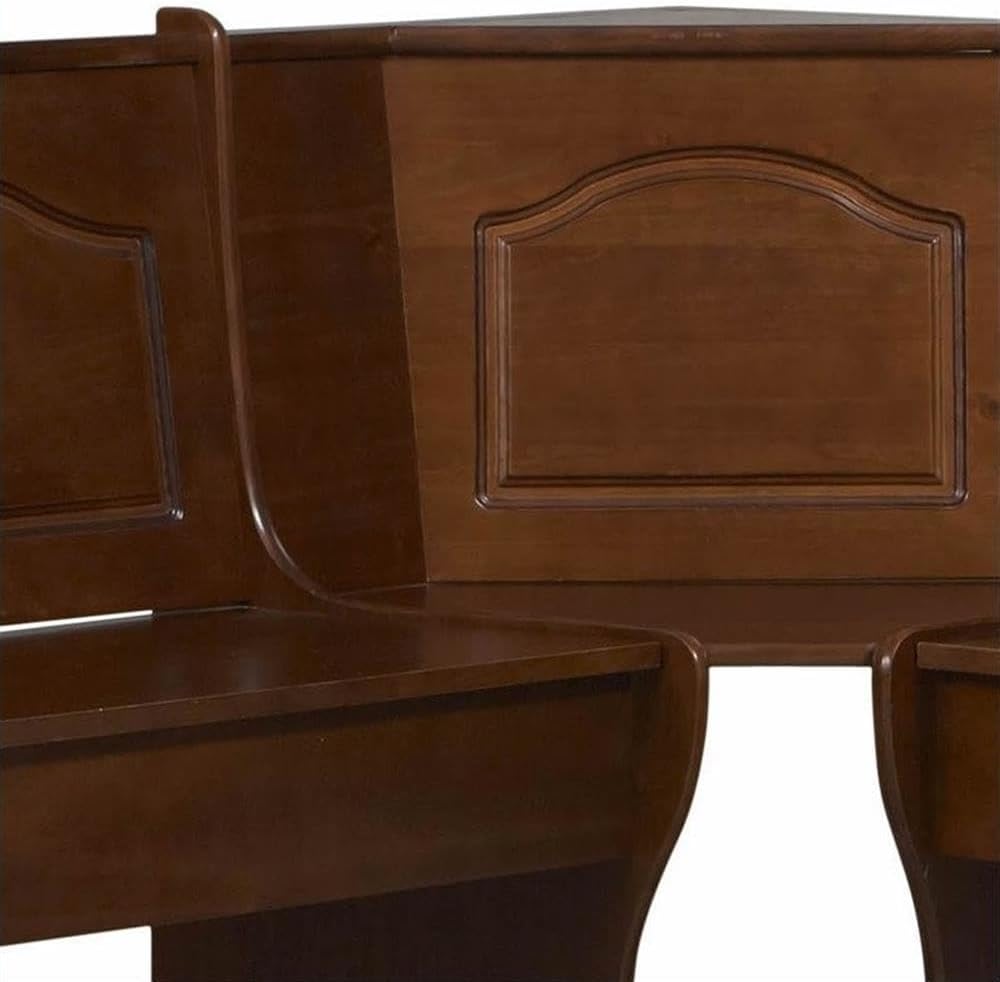 Riverbay Furniture Kitchen Dining Wood Corner Unit, Walnut Brown Finish, Pine and MDF, Under Bench Storage, 67' x 48' x 33.5', Versatile Space-Saving Bench for Organized and Functional Kitchen Seating