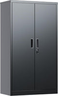 Metal Garage Storage Cabinet, Lockable Steel Storage Cabinet with 3 Adjustable Shelves for Garage, Office, Home, Assembly Required, Black, 15.75' D × 31.50' W × 55.12' H