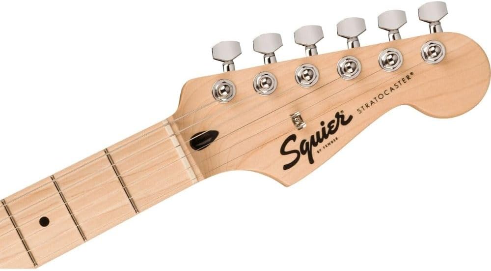 Squire Sonic Stratocaster HT H Electric Guitar, Flash Pink Bundle with Fender FE620 Electric Guitar Gig Bag, Professional Instrument Cable 10' and Fender 12-Pack Picks
