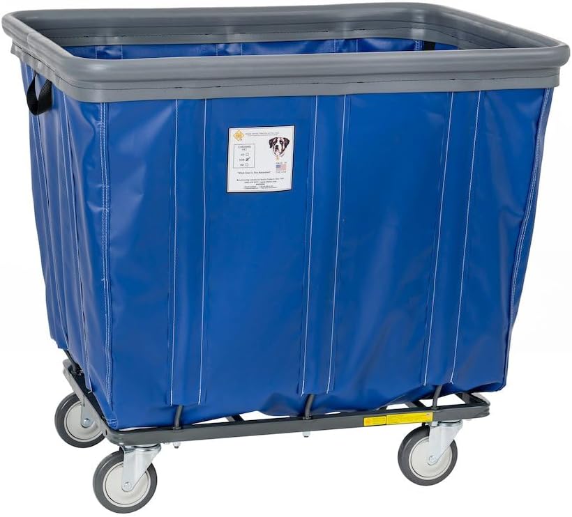 R&B Wire Products, Inc., Vinyl Basket Truck w/Air Cushion Bumper, Capacity 600 lb, Capacity Volume 17 ft³, Color Blue, Model# 414SOBC/BL