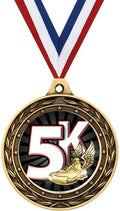 5K Race Gold Duo Medal, 3' 5K Prizes, Kids Racing Trophy Medal Awards