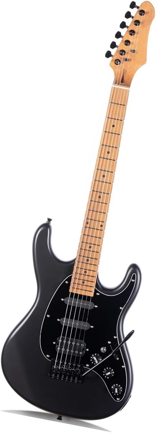 Solid Electric Guitar For Beginners And Adults Colorful Performance Instrument Professional Electric Guitar(Ebony)