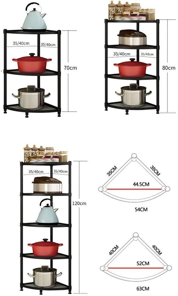 Kitchen Baker's Rack, Multi-Layer Pot Rack & Cookware Holder, Compact Corner Storage Shelf Organizer, Adjustable, Small (S), Nordic Style