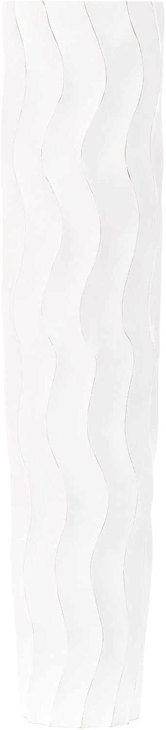 Leewadee Large White Wash Home Decor Floor Vase – Wooden 36 inches Tall Farmhouse Decor Flower Holder for Fake Plant and Pampas Grass
