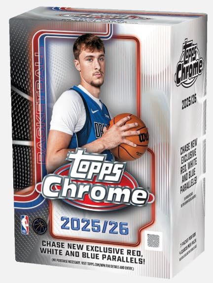 NEW 2025-26 CHROME Basketball Card BLASTER Box, Plus Cooper Flagg Card Sized Print