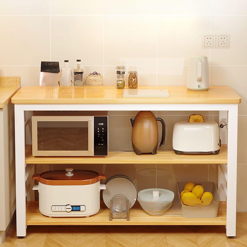 Baker's Rack, Microwave Stand Baker Rack, Kitchen Storage Racks for Kitchen, Dining Room (White, 27.5' L x 12' W x 31' H)