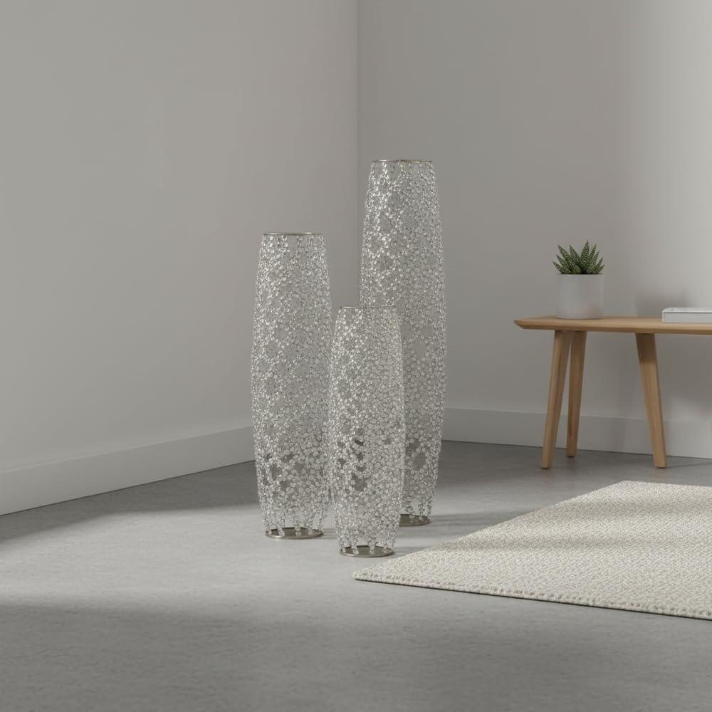 Modern Day Accents 5739 Ola De Cristal X-Large Floor Vase, Barrel for Flowers, Corner Decor, Decorative Floor Vase for Home Decor, Office Decor, 40' H