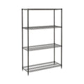 Nexel Economy Adjustable Wire Shelving Unit, 4 Tier, NSF Listed Commercial Storage Rack, 24' x 36' x 74', Black Epoxy