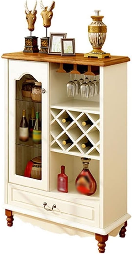 Freestanding Wine Racks & Cabinets Household Wooden Wine Cabinet Small Wine Bar Cabinet with Square Wine Storage Grid Multi-Purpose Wine Bakers Rack Sideboard Wine Storage Cube (Color : A)