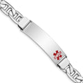 US Jewels Customizable Men's 925 Sterling Silver 9mm Anchor Medical Alert ID Bracelet with Free Engraving, 7in thru 8in