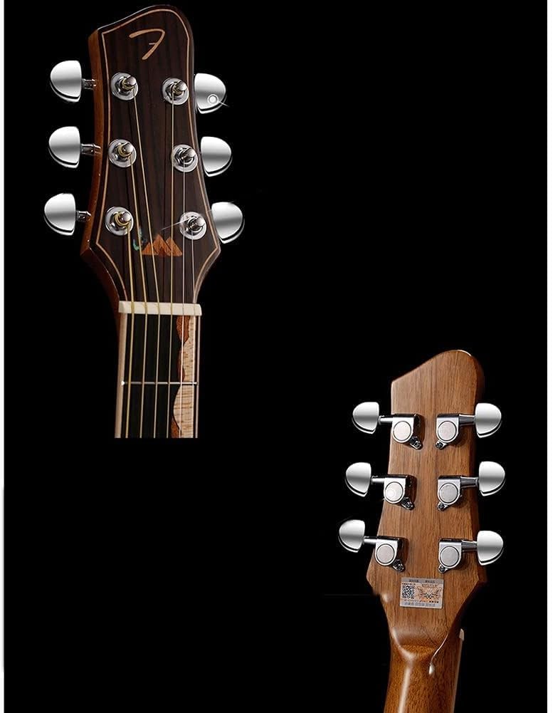 Beginner Single Board Guitar Instruments, Spruce Solid Wood Top, X-Shaped Sound Beam Structure, Polished Lacquer Finish (Size:41 inches,Color:Natural)