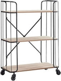 Storage Cart Kitchen Cart 3-Tier Utility Vintage Rolling Bakers Rack Bookshelf Storage Shelf for Living Room Kitchen