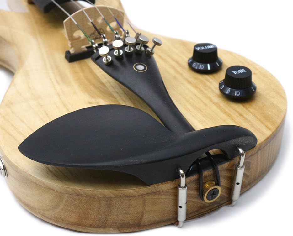 Yinfente 5 String Electric Violin 4/4 Full Size Solid Wood Beginner Violin Guitar Shape Ebony Parts With Case,Bow,Cleaning Cloth,Rosin