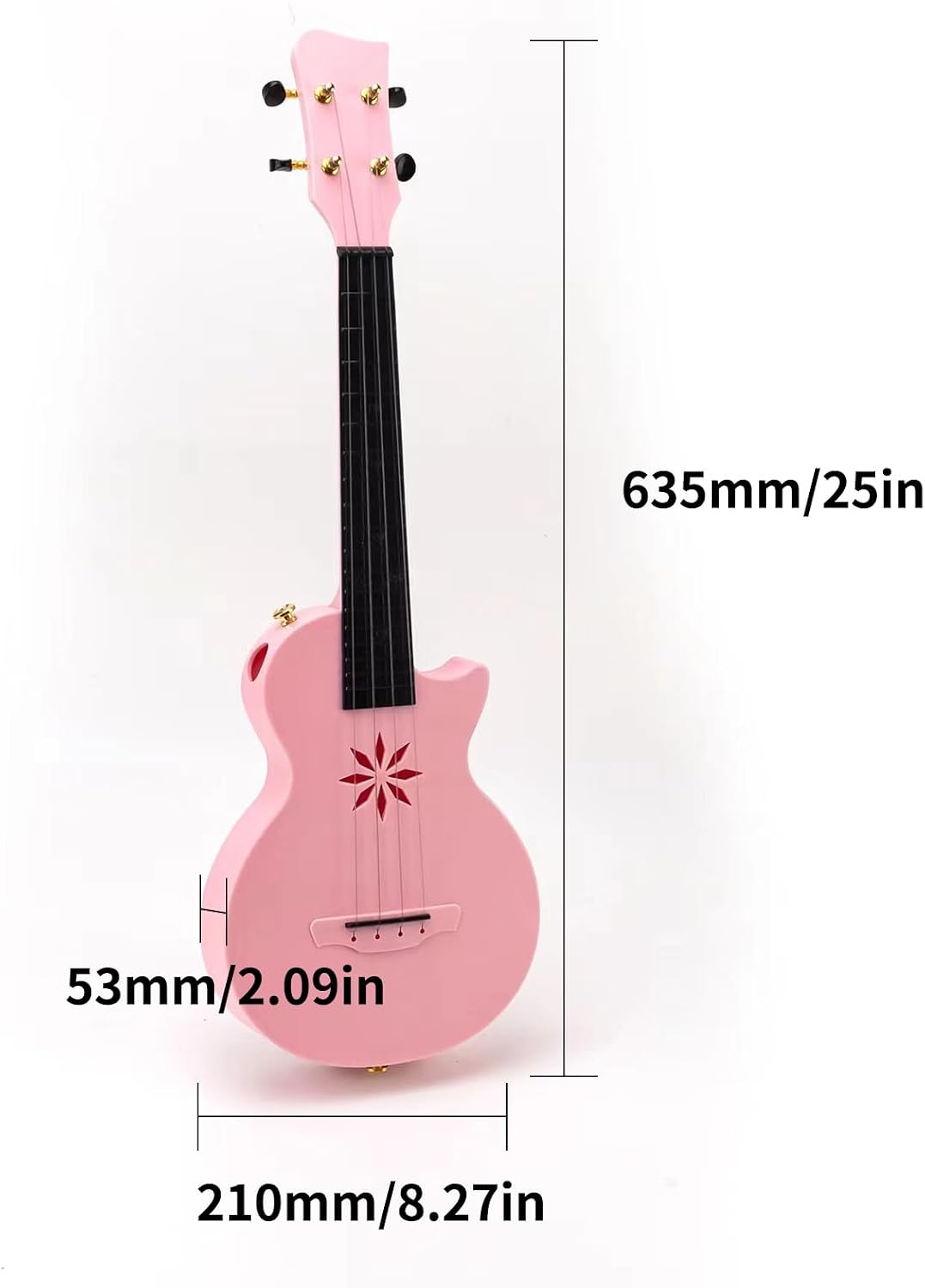Tenor Ukulele Case, Lightweight and stable carbon fibre material Ukulele Case Ukulele with tail nails for 24 inch ukulele or small guitar (Pink)