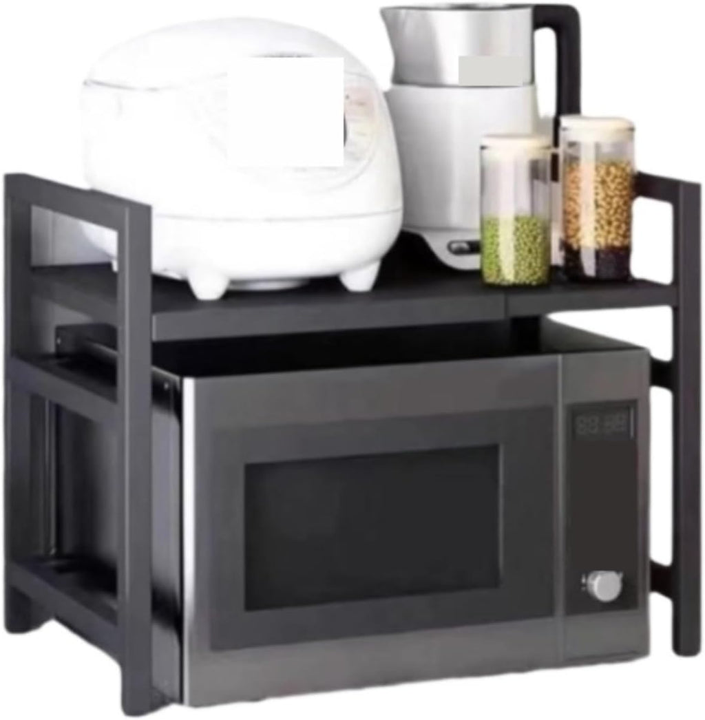 Microwave Oven Rack,Multifunctional Kitchen Baker's Rack - Metal Microwave Stand & Oven Storage Shelf, Modern Black Counter for Home Organization & Cooking Essentials