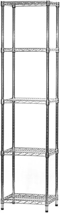 Shelving Inc. 14' d x 18' w x 72' h Chrome Wire Shelving with 5 Tier Shelves, Weight Capacity 800lbs Per Shelf