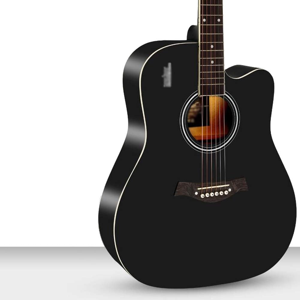 Etlegor Classical Guitar 41 Inches Dreadnought Cutaway Beginner Veneer Spruce Wooden Guitar Kit with Bag, Strings, Picks,5 Colors (Color : A)
