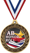 AB Honor Roll Gold Duo Medal, 3' Honor Roll Prizes, Kids AB Honor Roll Trophy Medal Awards Prime