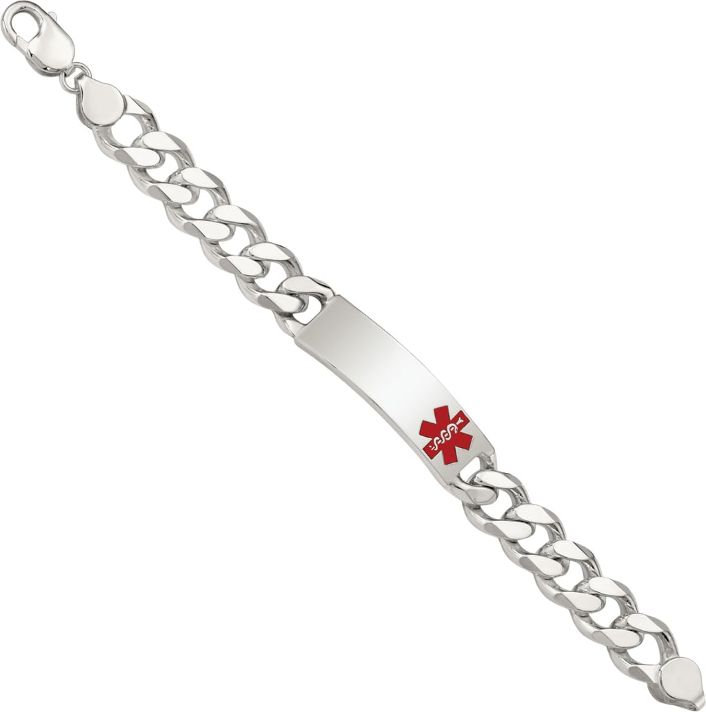 IceCarats 925 Sterling Silver 14mm Chunky Curb Chain Link ID Bracelet Polished, Engravable