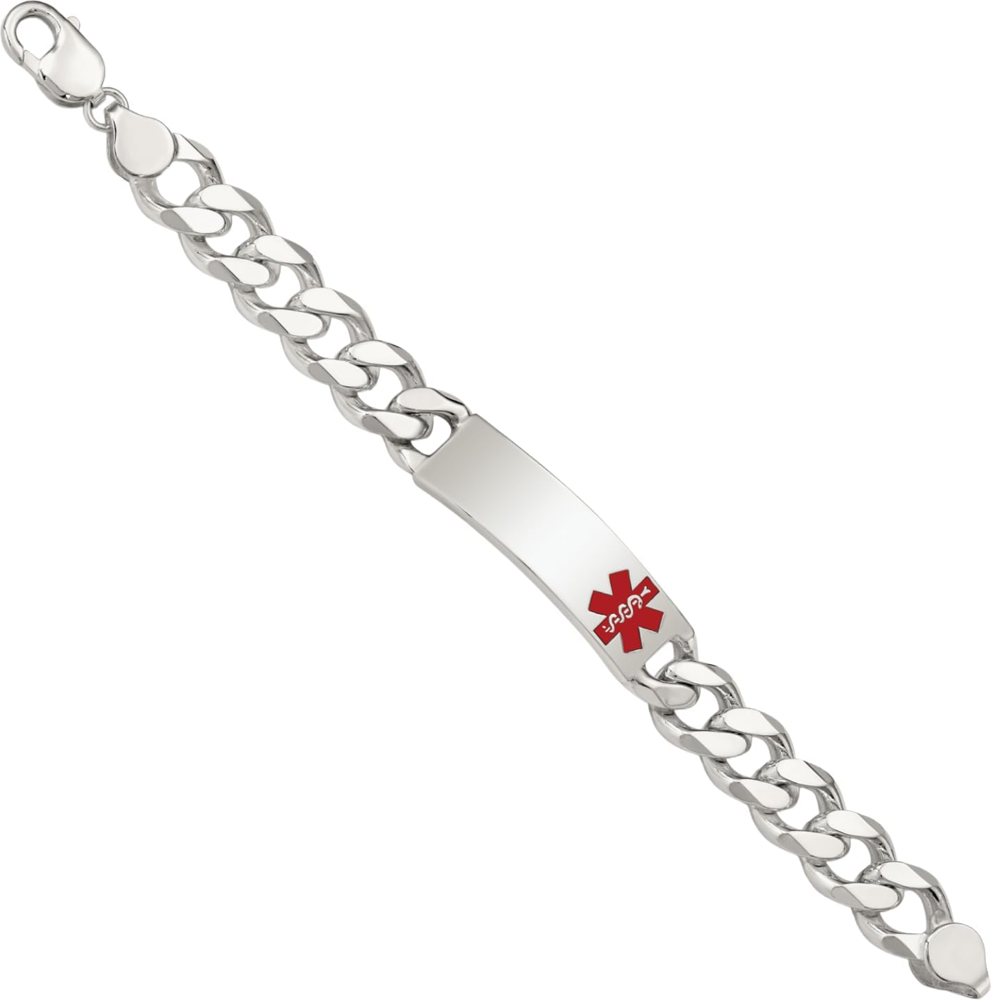 IceCarats 925 Sterling Silver 14mm Chunky Curb Chain Link ID Bracelet Polished, Engravable
