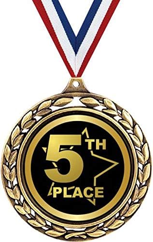 5th Place Medals - 2 1/2' Laurel Wreath Fifth Place Medal - Great Fifth Place Awards for Kids