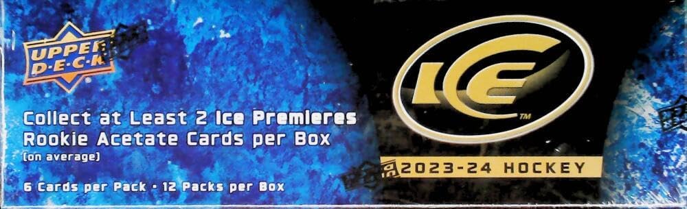 Upper Deck 2023-24 NHL UD Ice Hockey Factory Sealed Hobby Box (12 Packs of 6 Cards) Find two Ice Premieres Rookie Acetate Cards. See Scans for more details.