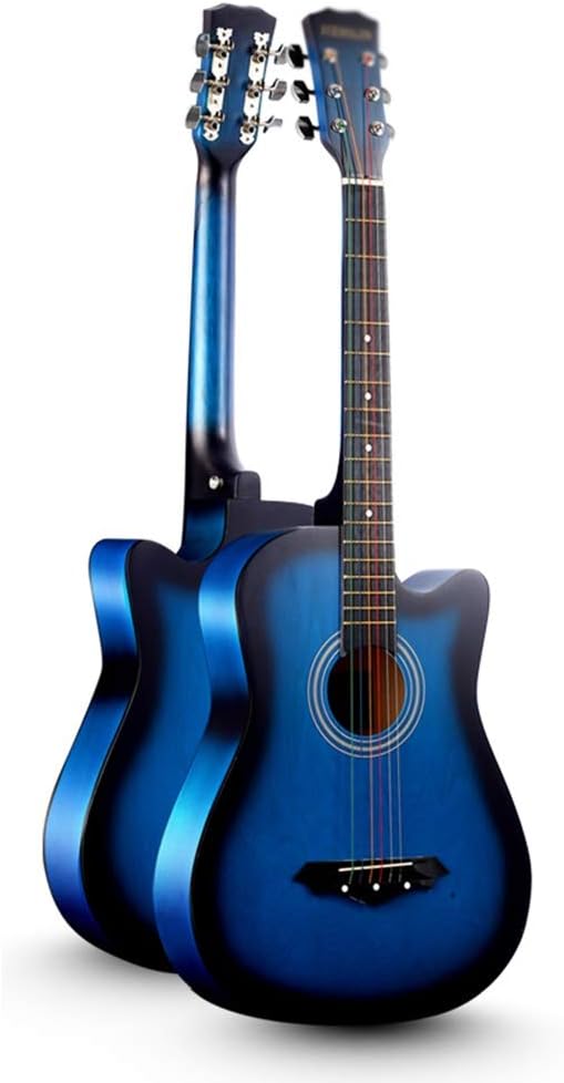 Etlegor Classical Guitar Steel String Full Size 38in Beginner Guitar Kit with Gig Bag, Strings, Picks Portable Travel Guitar,10 Colors (Color : B)